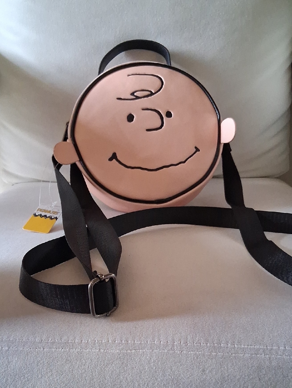 Peanuts Pink Charlie Brown Round Crossbody Bag